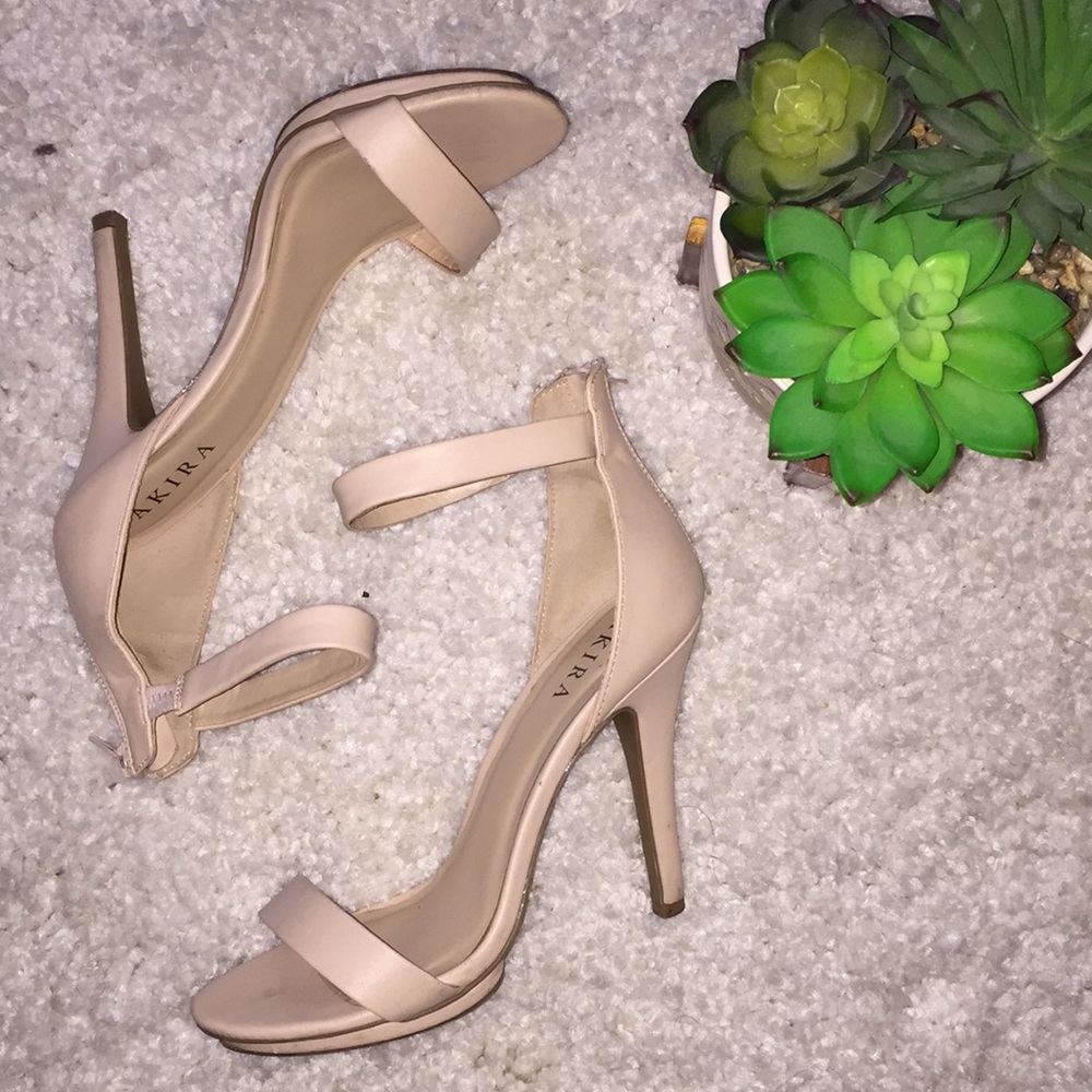 Heels Akira nude heel sandals size 8.5